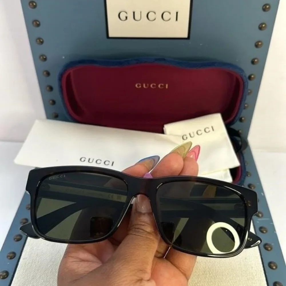 💯 Authentic- New Gucci GG0340S 008 Brown Green Sunglasses